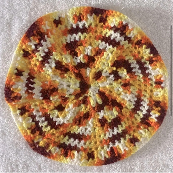 Vintage MCM Colours Handmade Crochet Knit Hot Pads - Picture 3 of 8